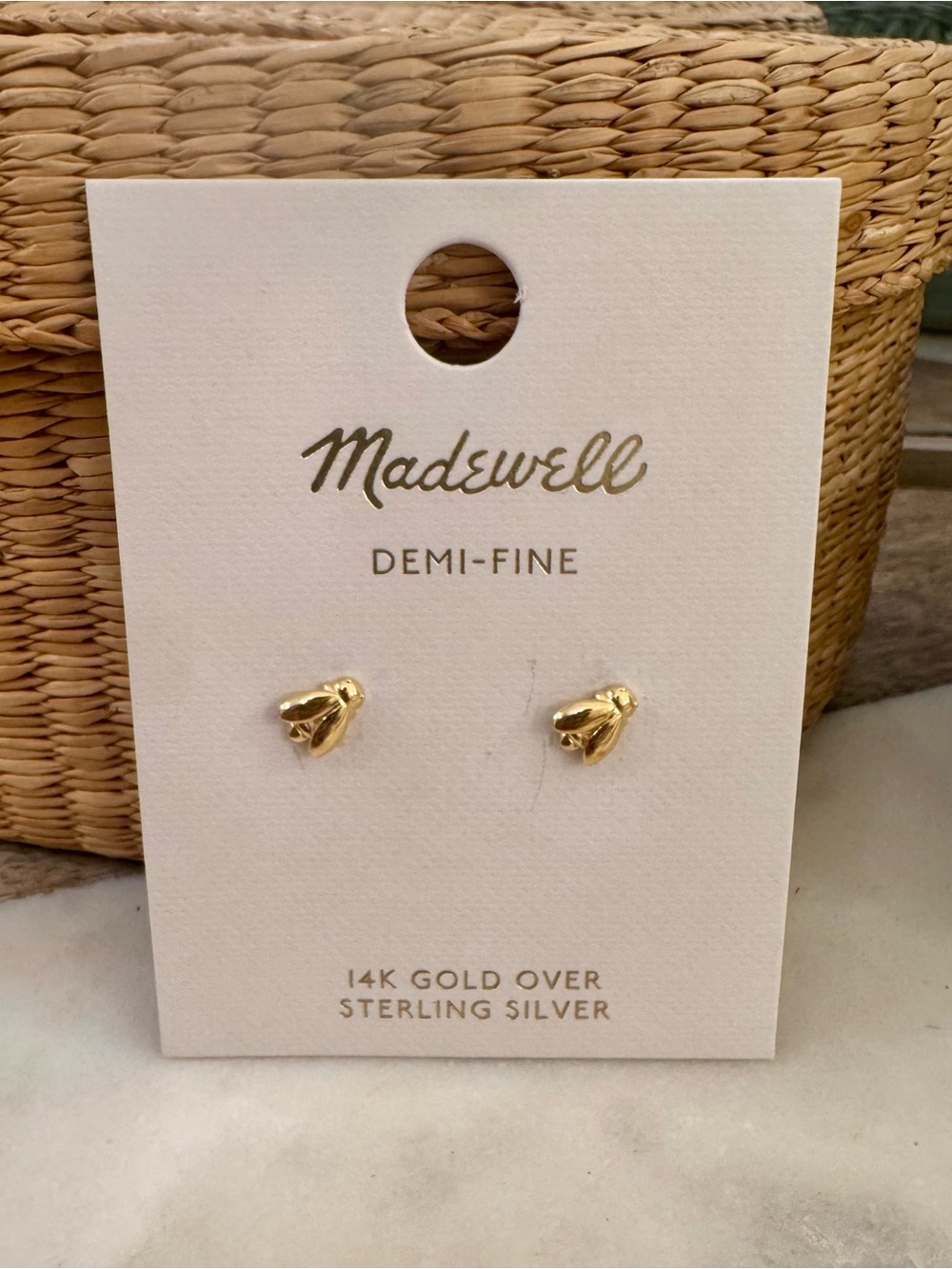 Madewell Demi-Fine Bee Stud Earrings